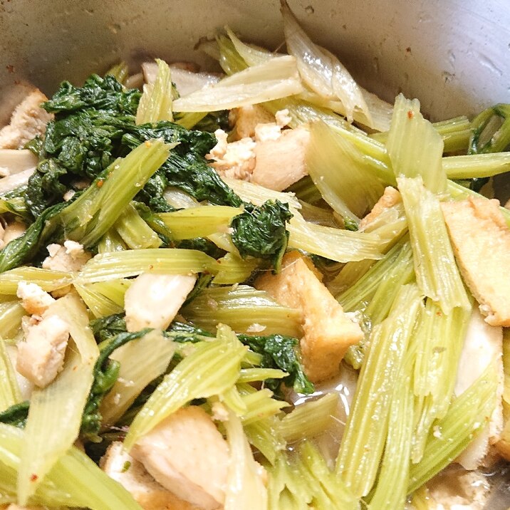 若牛蒡と厚揚げと鶏の煮物